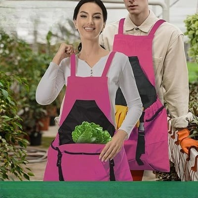 Dámská zahradní zástěra — nepromokavý vnější materiál, praktické kapsy