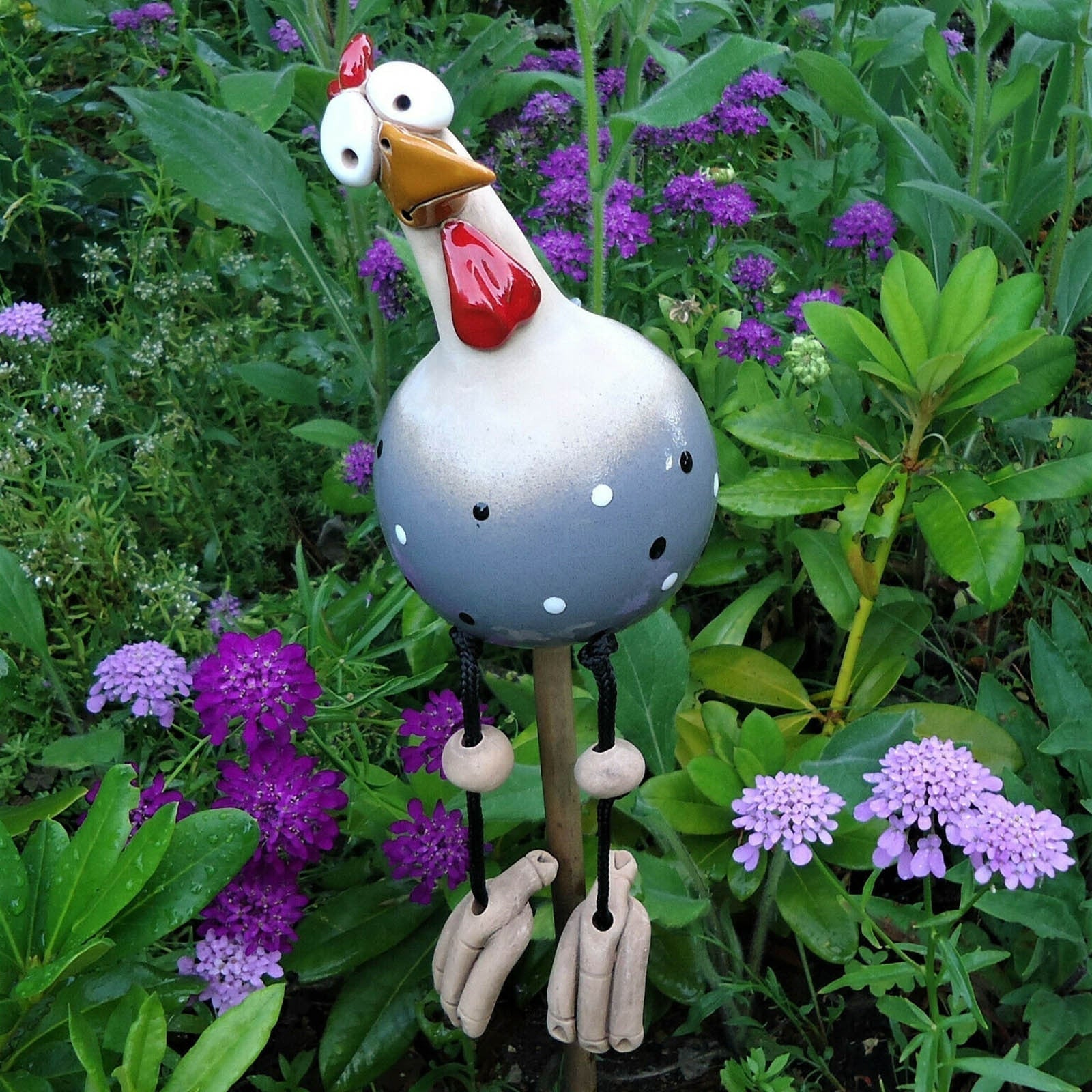 Colorful Garden Hen Statues Set For Lawn Terrace And Balcony Outdoor Decor