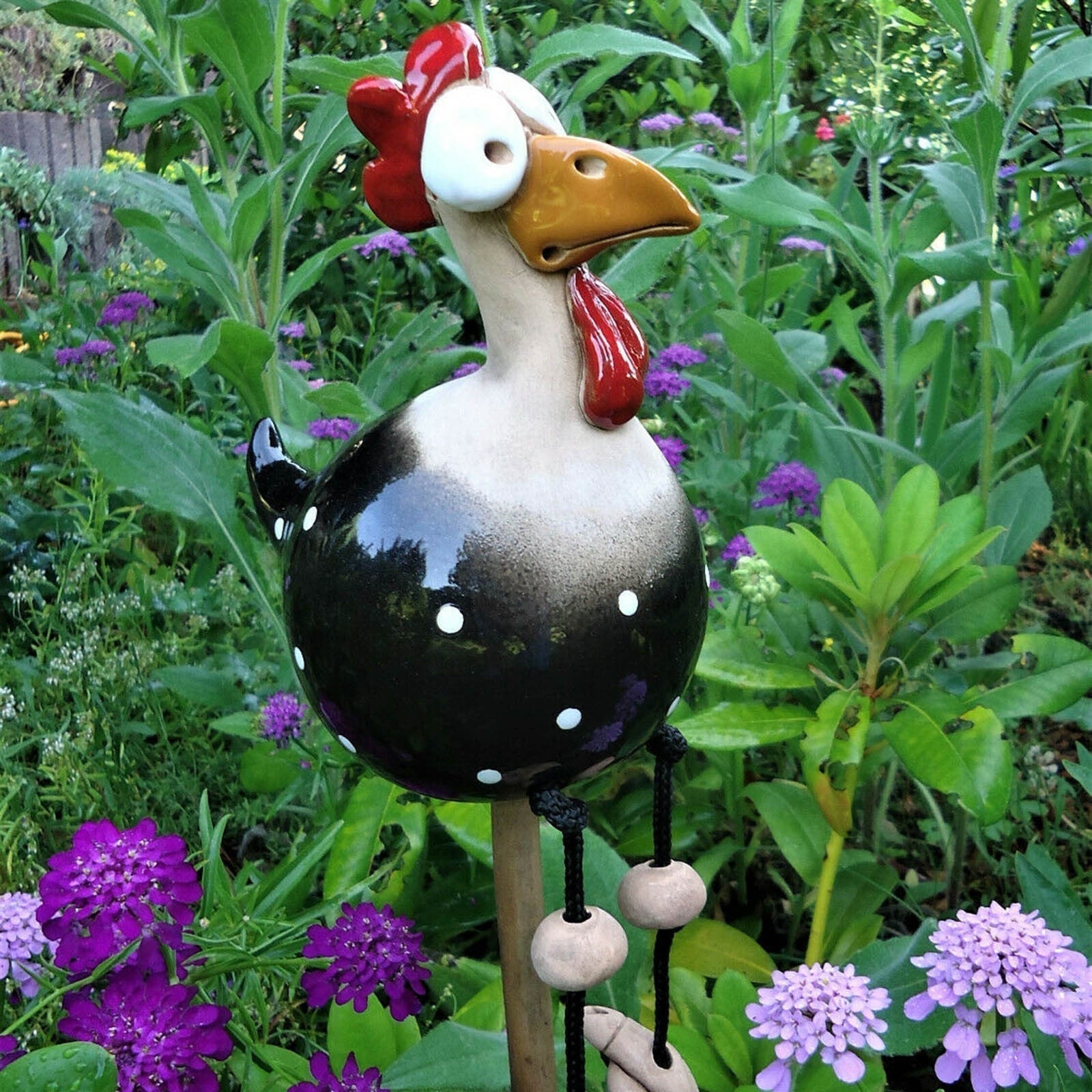 Colorful Garden Hen Statues Set For Lawn Terrace And Balcony Outdoor Decor