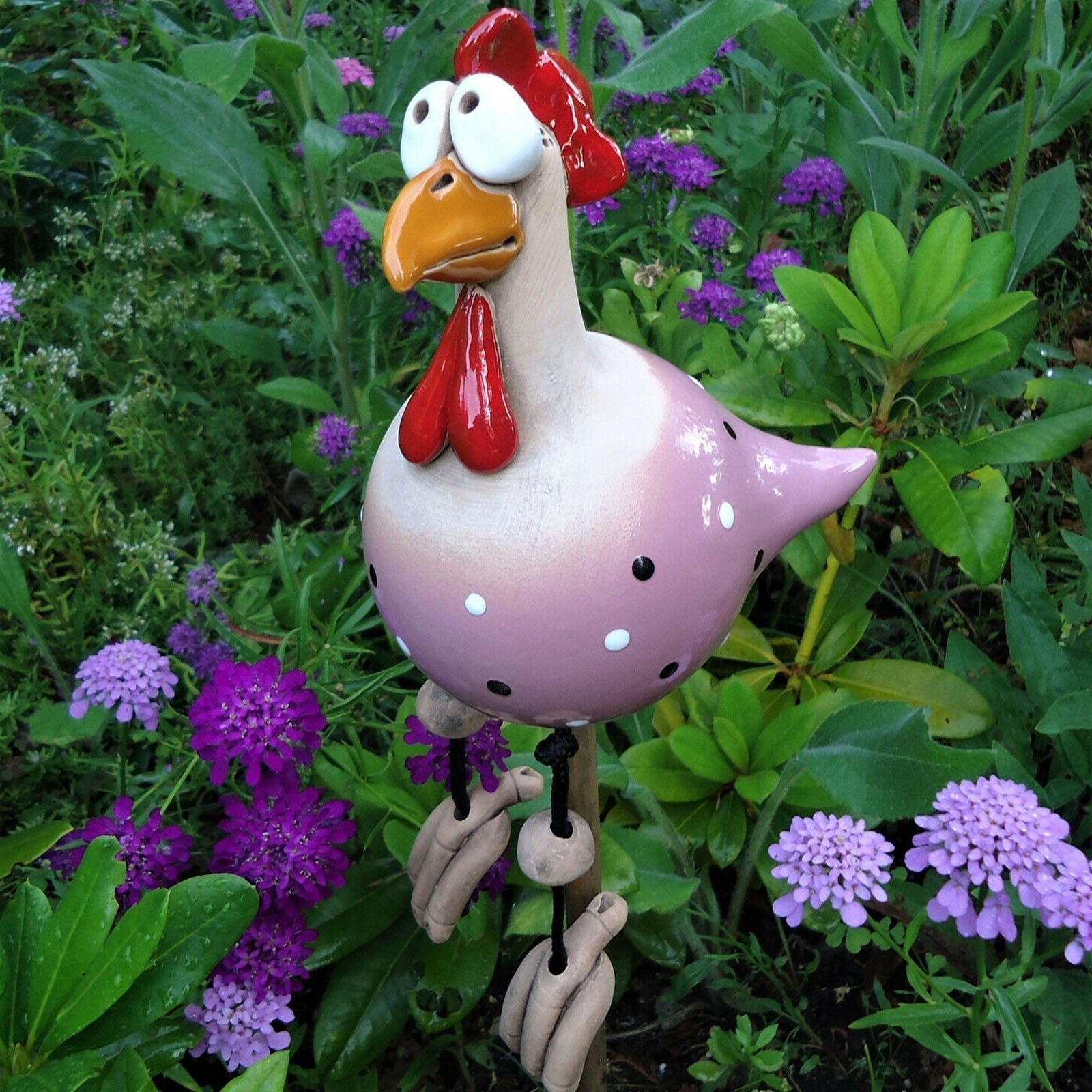 Colorful Garden Hen Statues Set For Lawn Terrace And Balcony Outdoor Decor