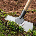 Garden Hoe With Wide Flat Blade And Wooden Handle For Weeds Moss And Algae