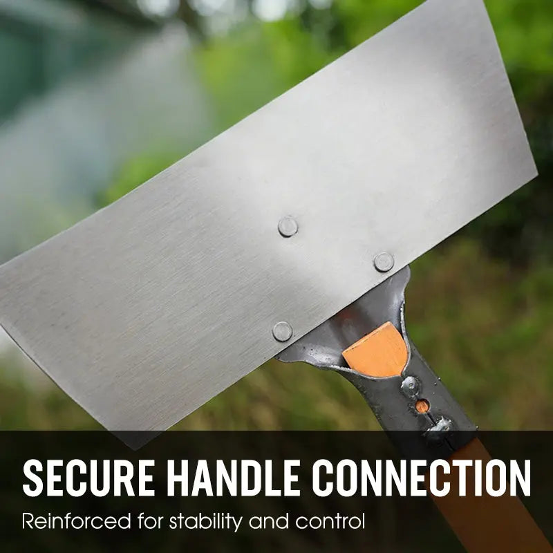 Garden Hoe With Wide Flat Blade And Wooden Handle For Weeds Moss And Algae