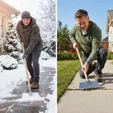 Garden Hoe With Wide Flat Blade And Wooden Handle For Weeds Moss And Algae