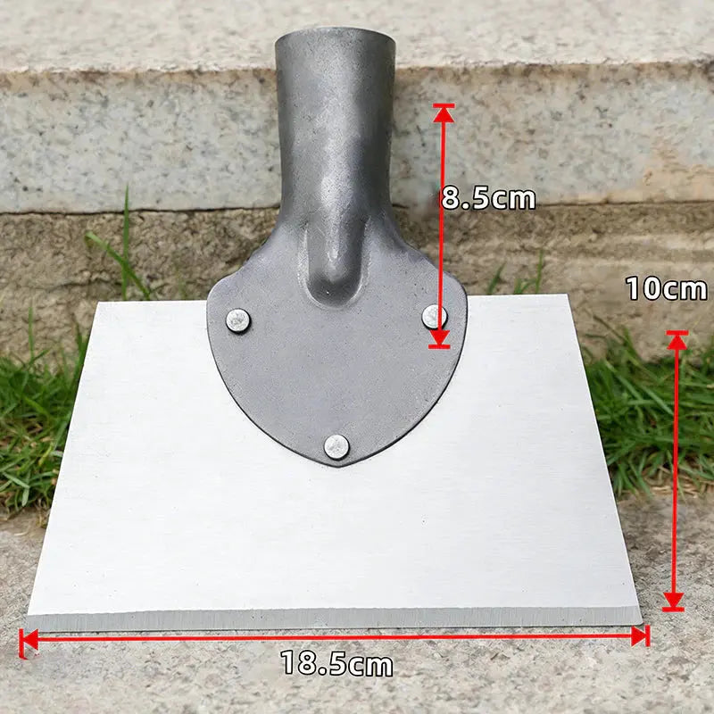 Garden Hoe With Wide Flat Blade And Wooden Handle For Weeds Moss And Algae