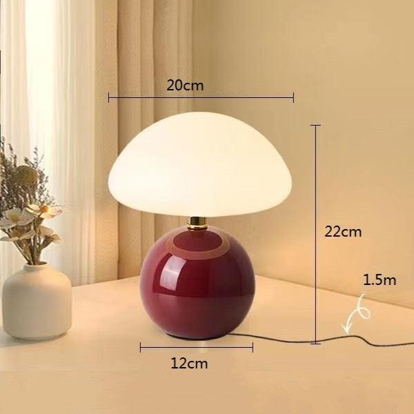 Calvryn Lamp With Cream Mushroom Accent In Classic Vintage Bauhaus Flair For Living Areas
