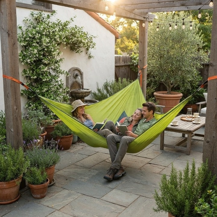 3-Person Nylon Triangle Hammock — 3-Point Suspension, 280 or 400 cm
