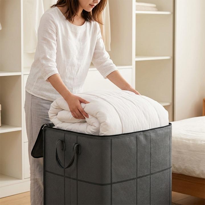 Foldable Bedding Storage Bag — 3 Sizes, Double-Zip Closure