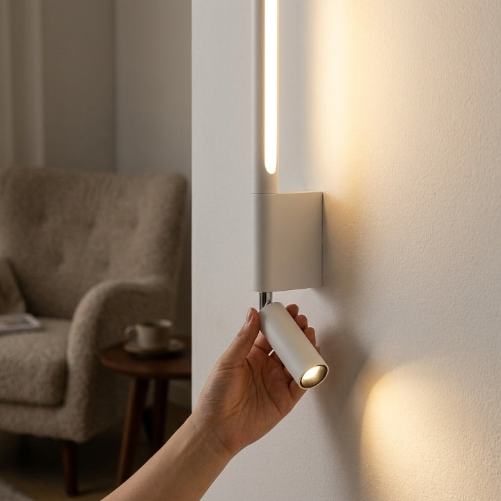 LED Wall Light, 12 W — Uplight and Swiveling Spotlight, 3 Light Colors