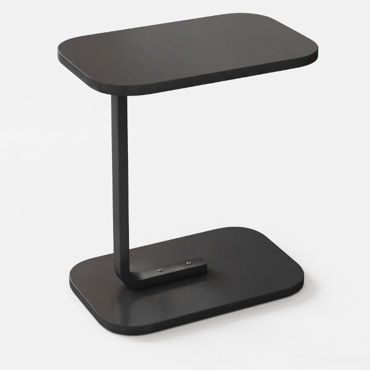 Măsuță laterală în formă de C, din lemn și metal — Intră sub canapea sau pat, 45 × 28 cm, înălțime de 60 cm