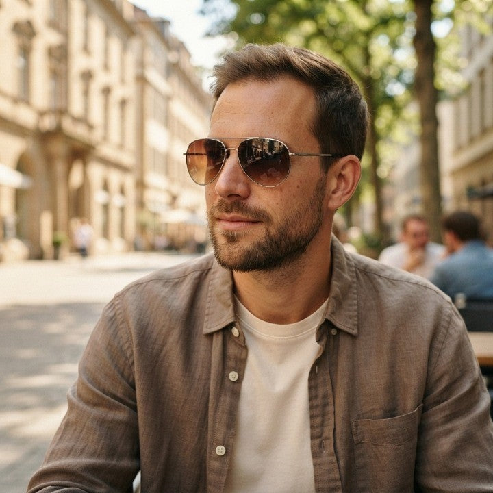 Pilot Sunglasses — Gradient Lenses, UV400 Protection Against UVA and UVB Rays
