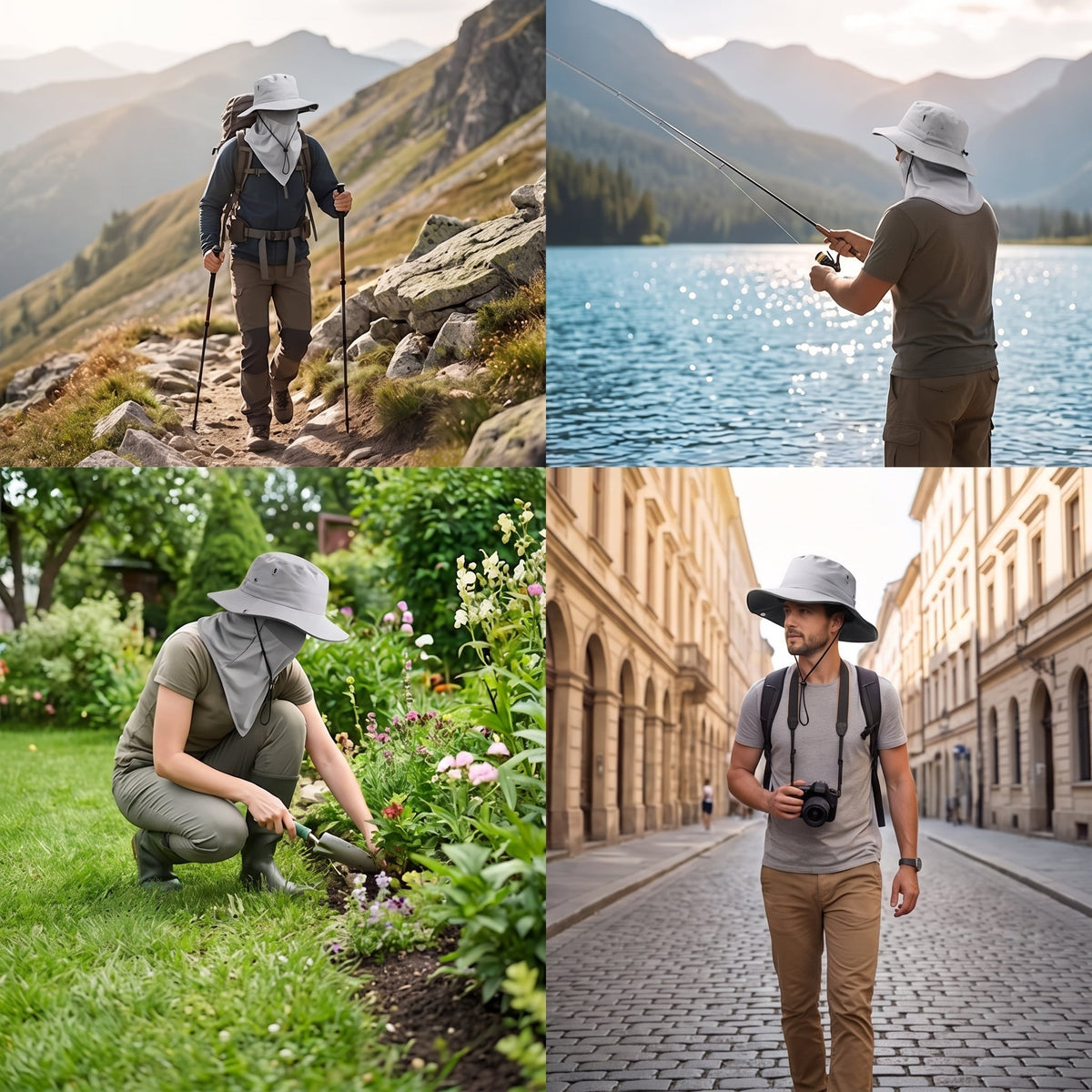 2-in-1 Sun Protection Hat with Removable Face Shield, Cooling Ice-Silk Fabric