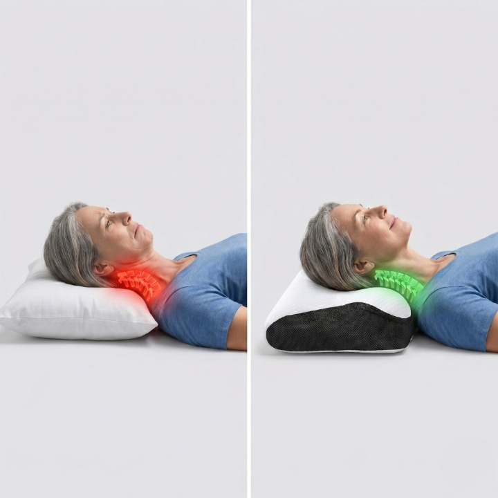 Memory-Foam-Nackenkissen mit Schmetterlingsmotiv für Seiten- und Rückenschläfer — orthopädische Unterstützung, komfortable langsame Rückfederung