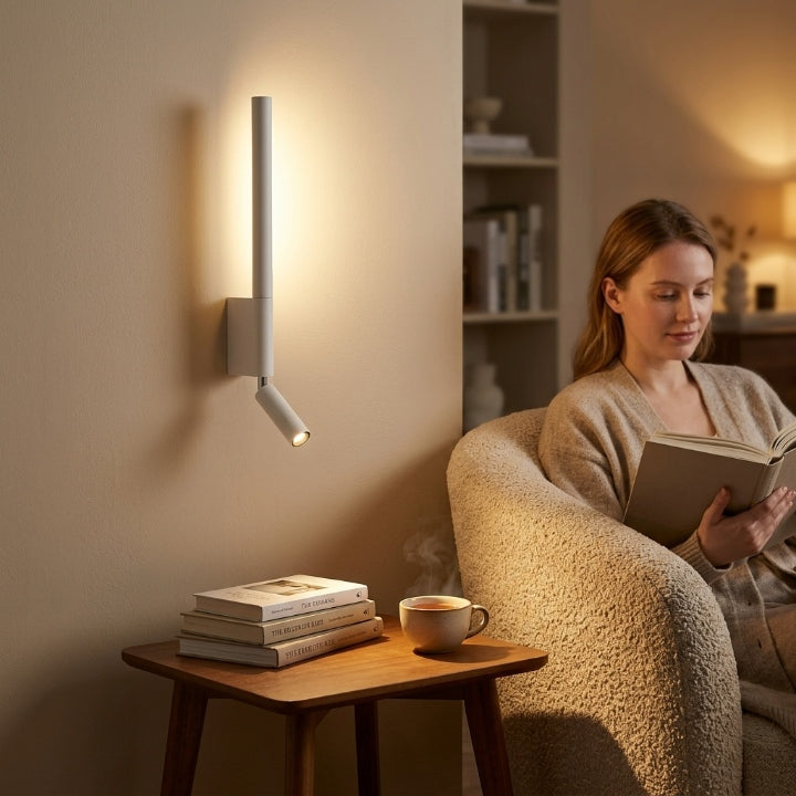 LED Wall Light, 12 W — Uplight and Swiveling Spotlight, 3 Light Colors