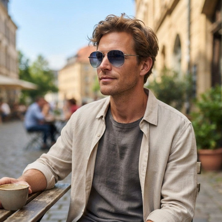 Pilot Sunglasses — Gradient Lenses, UV400 Protection Against UVA and UVB Rays