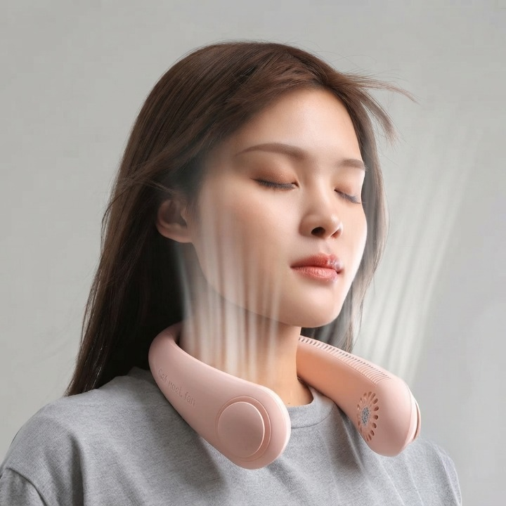 Ανεμιστήρας λαιμού hands-free — Επαναφορτιζόμενος μέσω USB, χωρίς πτερύγια, με αθόρυβη λειτουργία