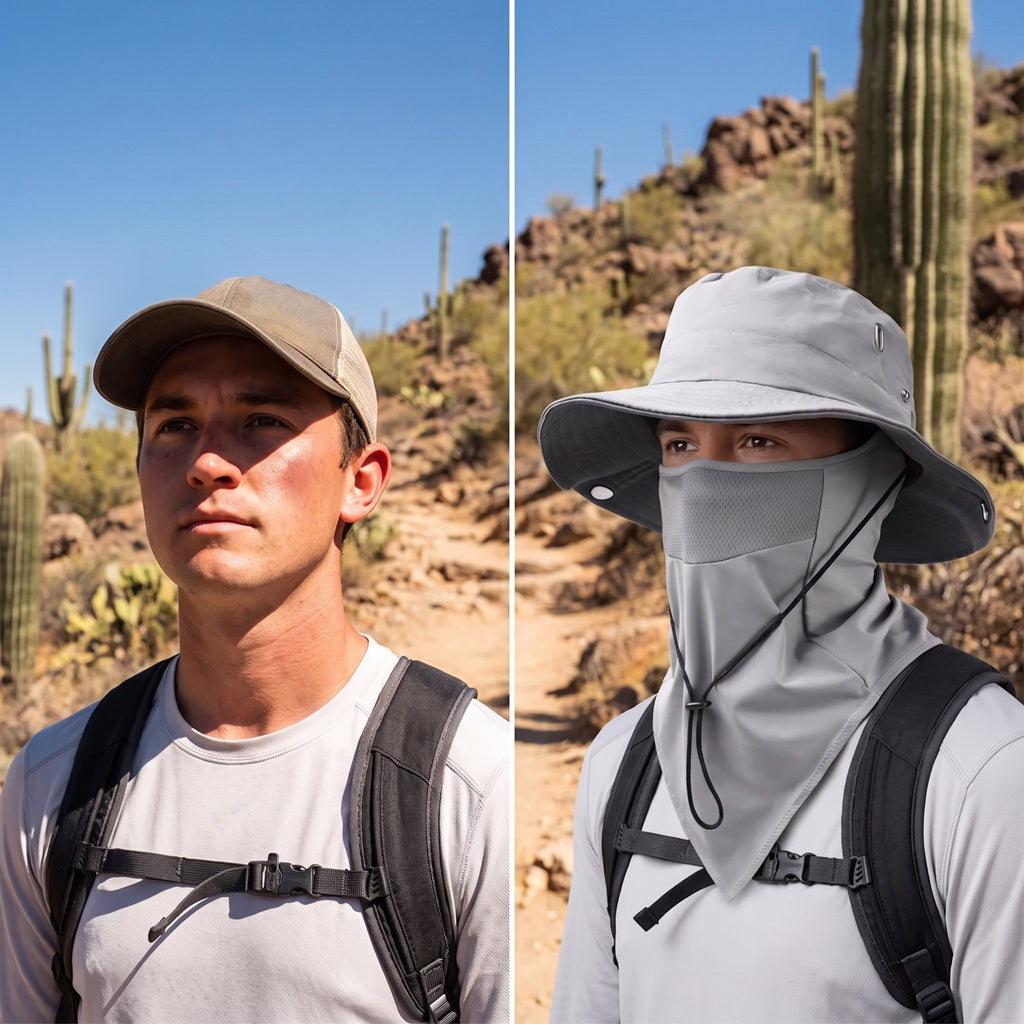 2-in-1 Sun Protection Hat with Removable Face Shield, Cooling Ice-Silk Fabric