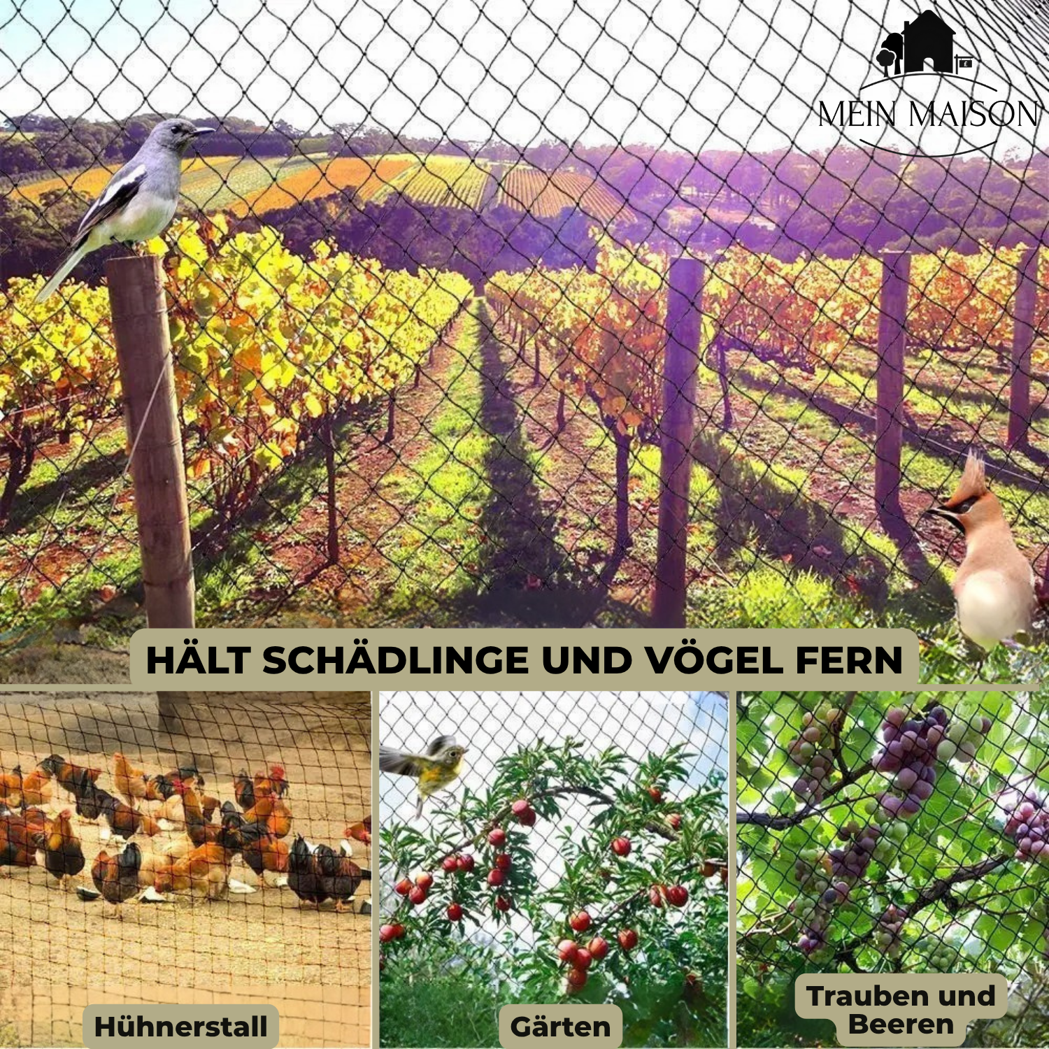 UV-Resistant Garden Net For Plants And Trees, Mesh Insect Screen Against Birds And Pests