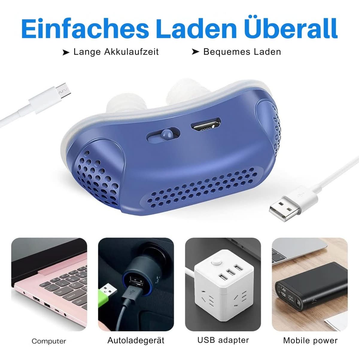 LuminaSleep Compact Nose Breathing Aid — bezmaskowe urządzenie do oddychania przez nos z nawiewem