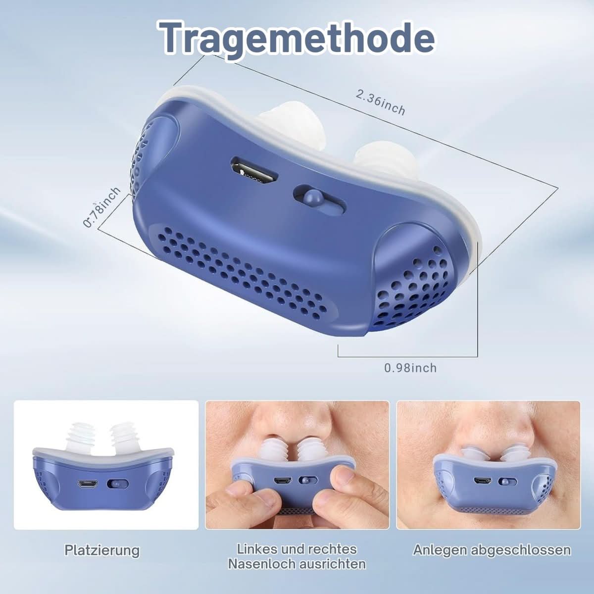 LuminaSleep Compact Nose Breathing Aid — bezmaskowe urządzenie do oddychania przez nos z nawiewem