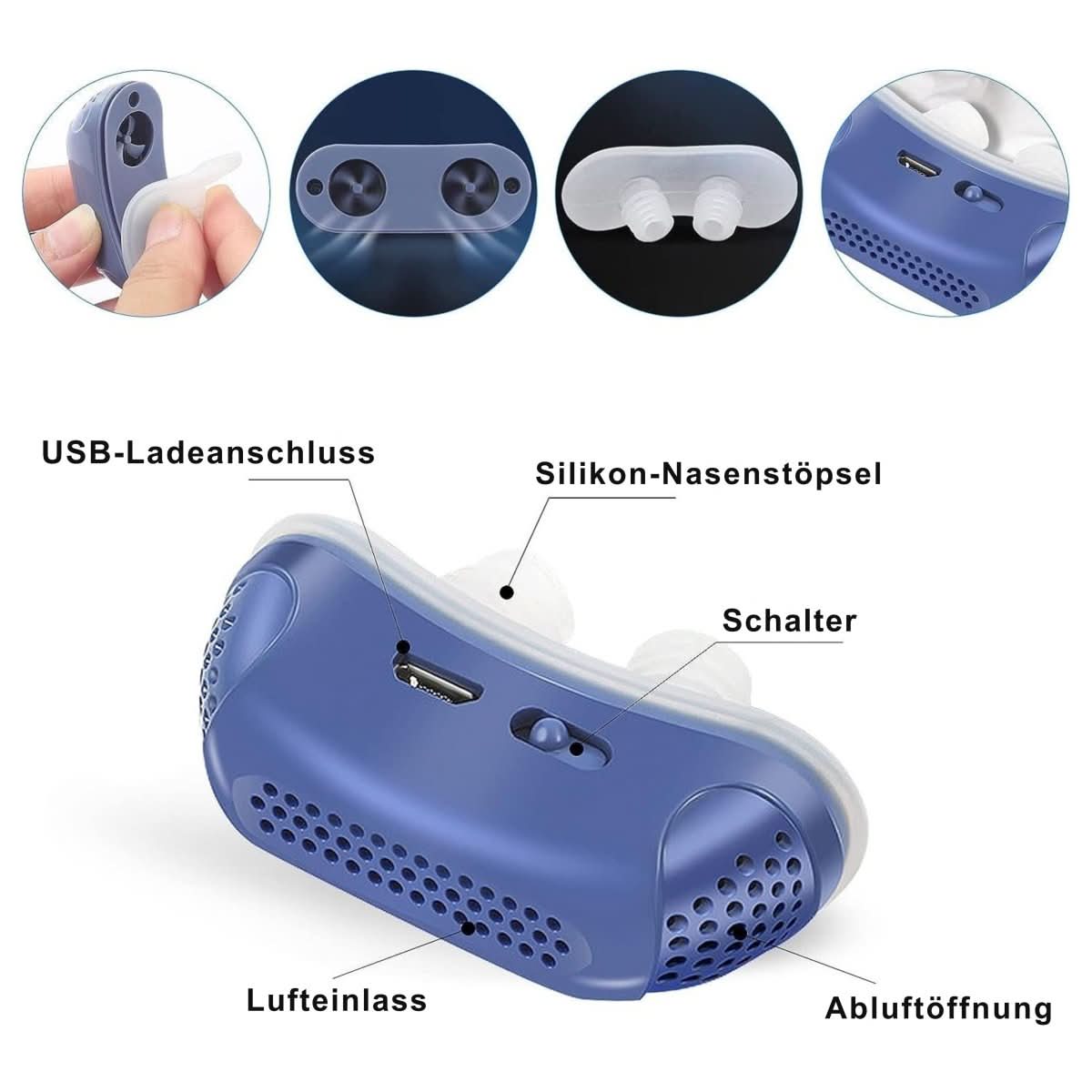 LuminaSleep Compact Nose Breathing Aid — bezmaskowe urządzenie do oddychania przez nos z nawiewem