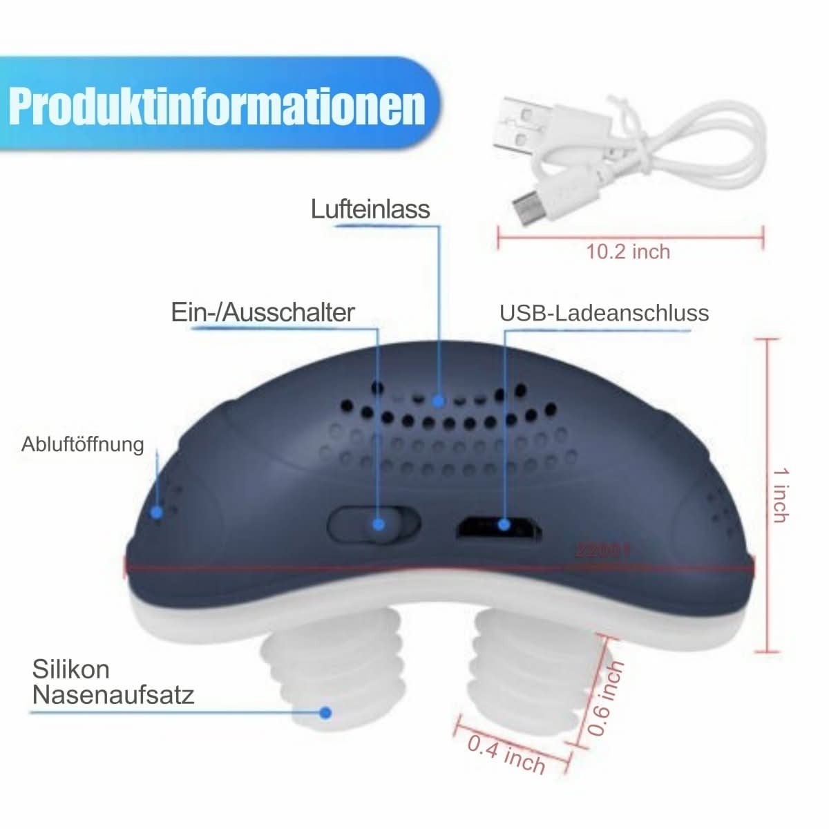 LuminaSleep Compact Nose Breathing Aid — bezmaskowe urządzenie do oddychania przez nos z nawiewem