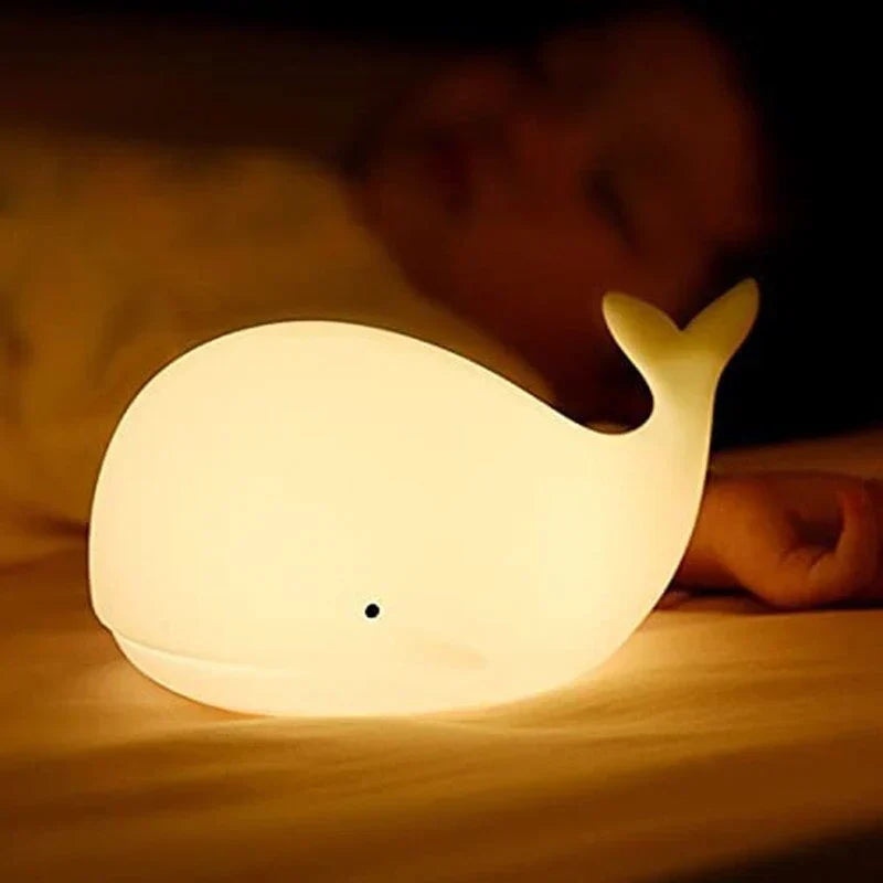 مصباح ليلي GlowWhale بتحكم باللمس — إضاءة متعددة الألوان