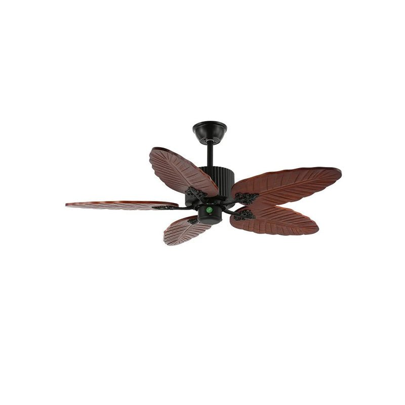 Ceiling Fan In Tropical Style With Light And Remote Control Glass Shade