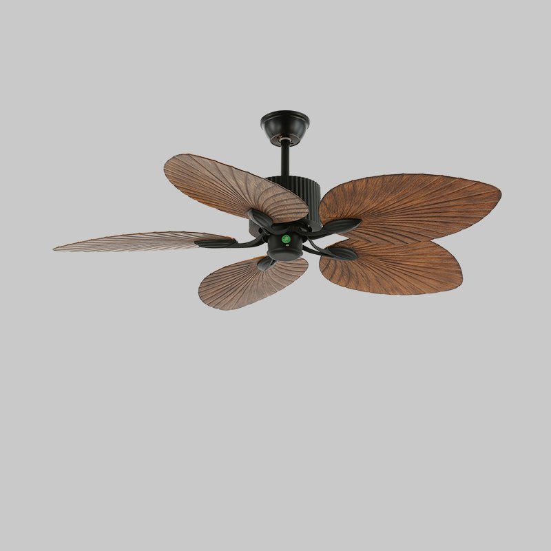 Tropical Wooden Ceiling Fan With Lighting And Six Speeds Remote Control