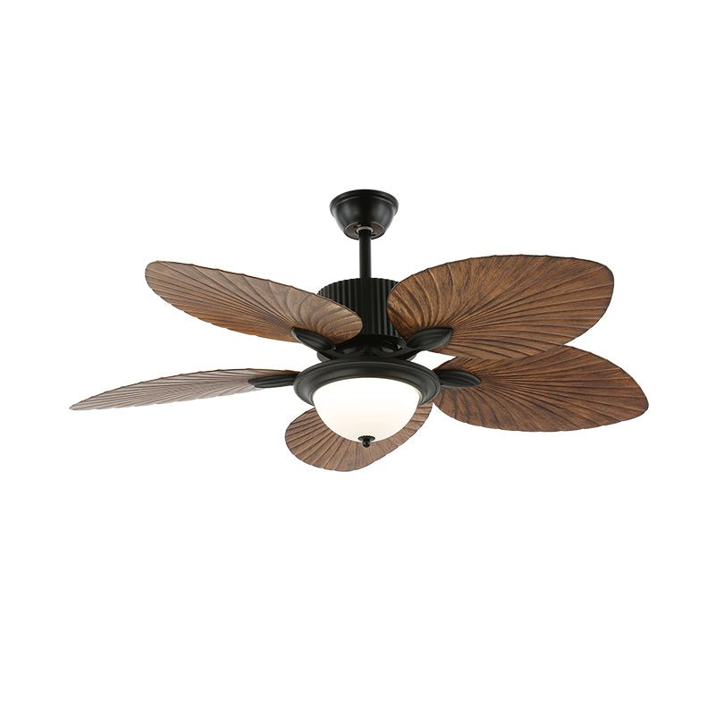 Tropical Wooden Ceiling Fan With Lighting And Six Speeds Remote Control