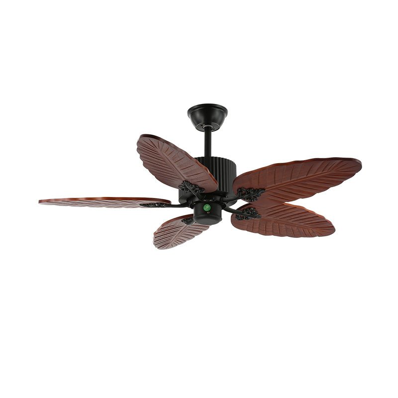 Ceiling Fan In Tropical Style With Light And Remote Control Glass Shade