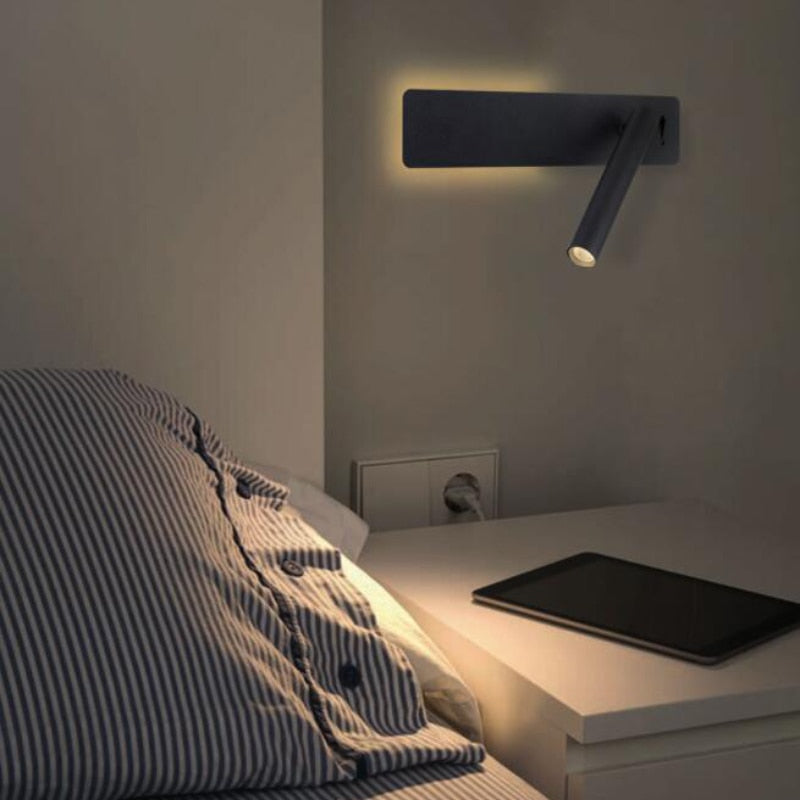 Bedroom LED Wall Light With 360 Degree Rotation And Adjustable Brightness And Color Modes