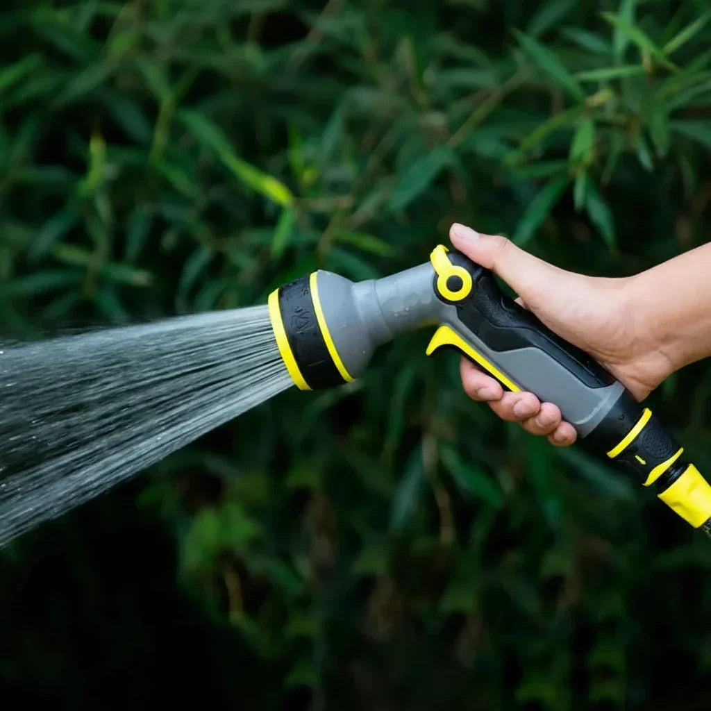 مسدس رشّ للحديقة AquaFlex بـ10 أنماط — تدفق قابل للضبط المستمر