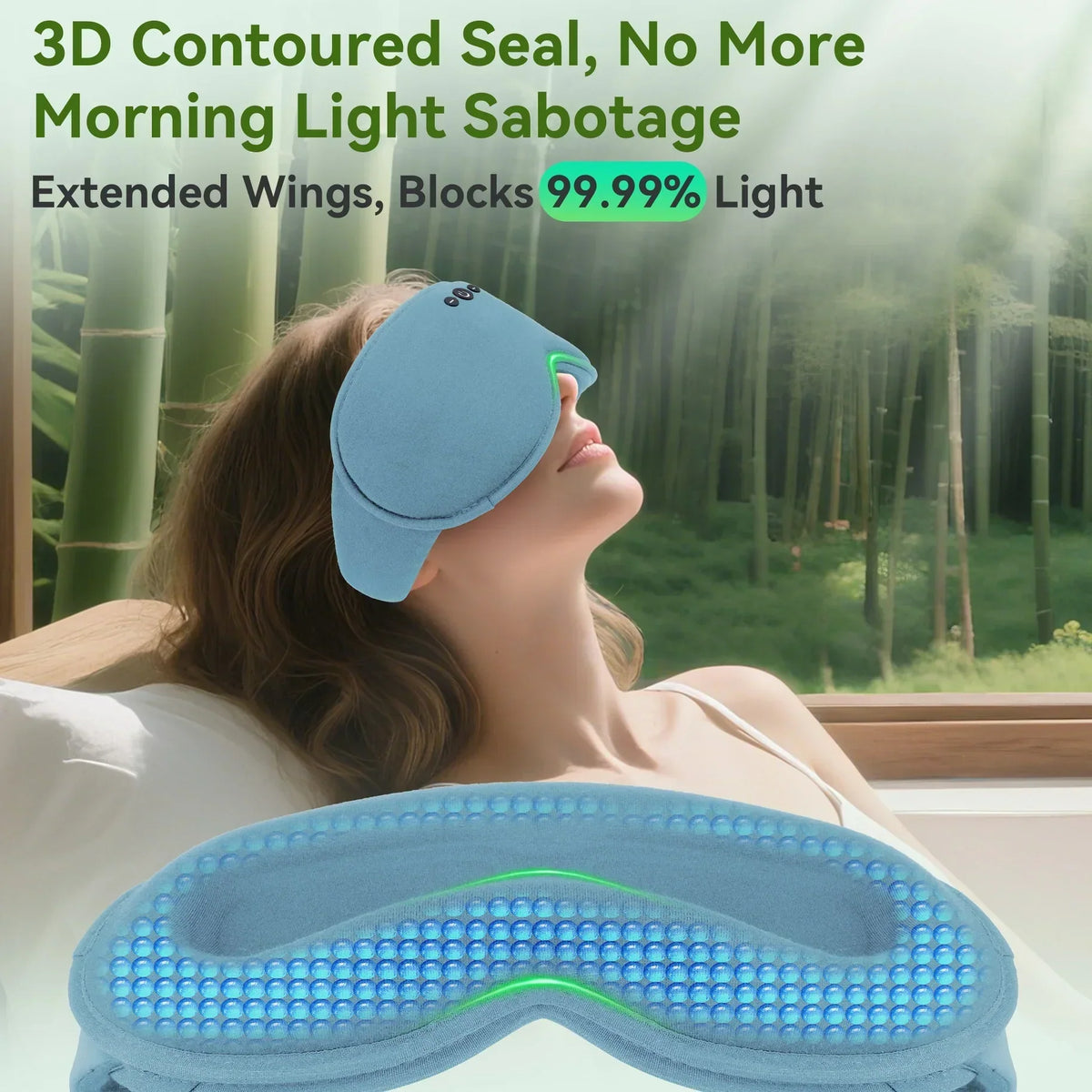 DreamEase Bluetooth-3D-Schlafmaske — Vollständige Lichtblockierung, integrierte Musikwiedergabe