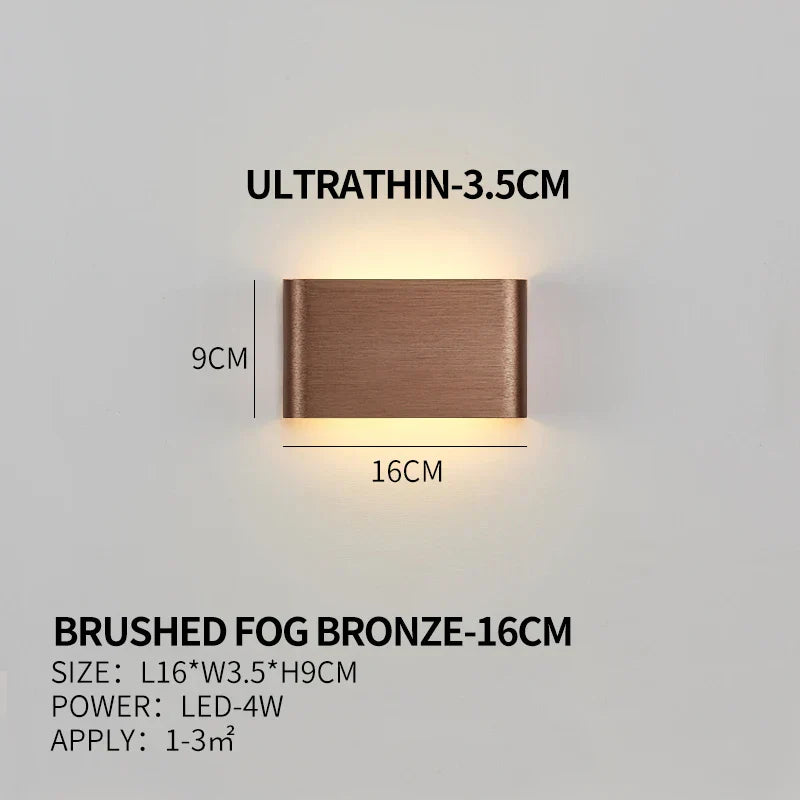 APHRODITE Ultra-Thin Aluminum LED Wall Lamp With Acrylic Shade
