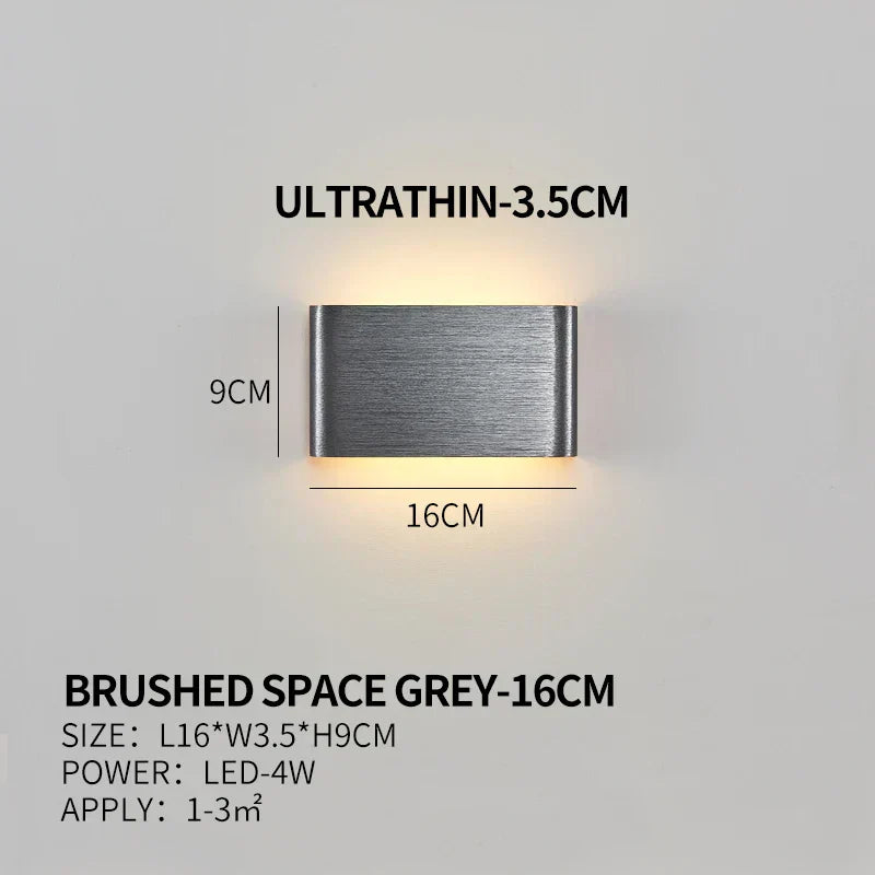 APHRODITE Ultra-Thin Aluminum LED Wall Lamp With Acrylic Shade