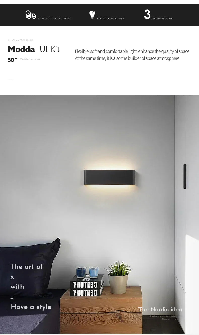 APHRODITE Ultra-Thin Aluminum LED Wall Lamp With Acrylic Shade
