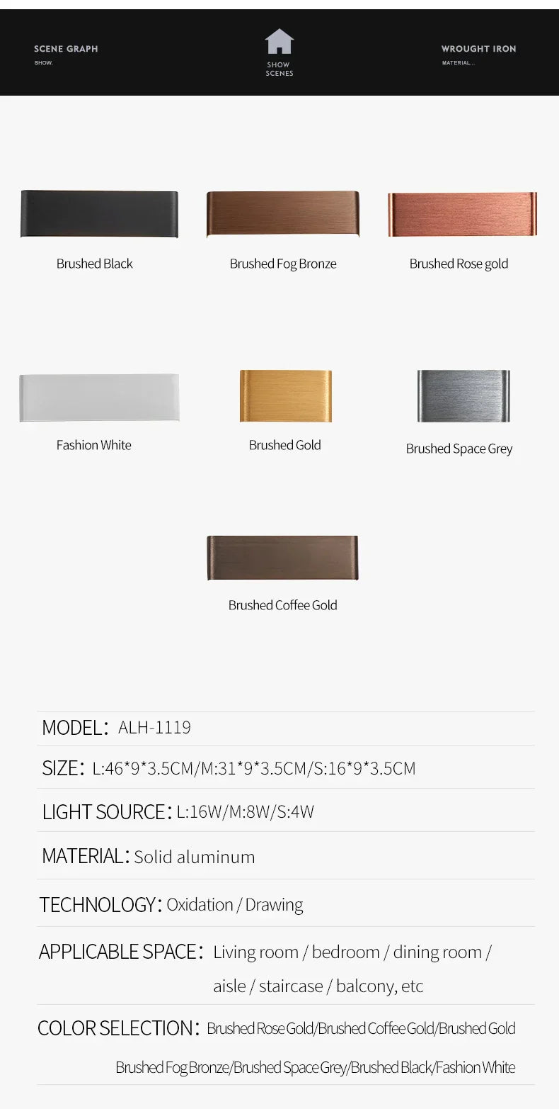 APHRODITE Ultra-Thin Aluminum LED Wall Lamp With Acrylic Shade