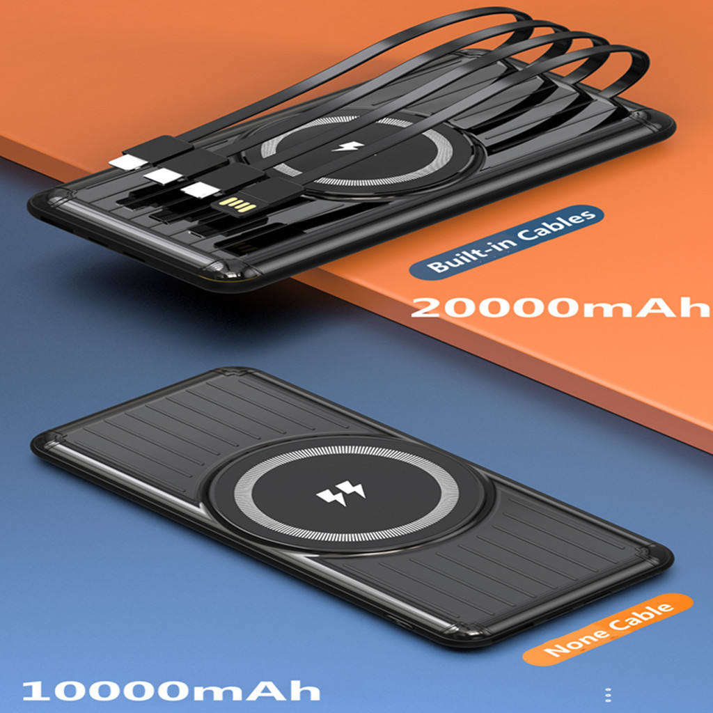Powerbank — Integriertes Kabel, schnelles USB-C, kompatibel mit iPhone, Samsung und Android