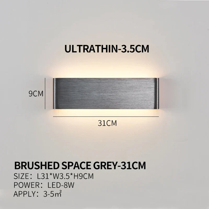 APHRODITE Ultra-Thin Aluminum LED Wall Lamp With Acrylic Shade
