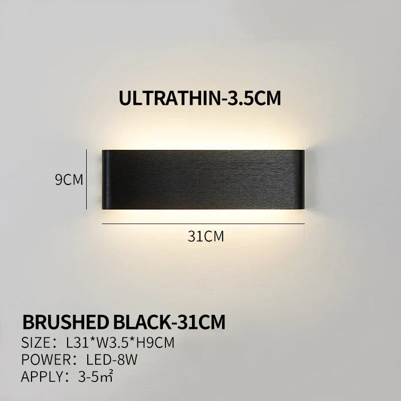 APHRODITE Ultra-Thin Aluminum LED Wall Lamp With Acrylic Shade
