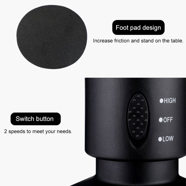 Bladeless USB Tower Fan, Black, Compact Desk And Office Cooler, 33 Cm High