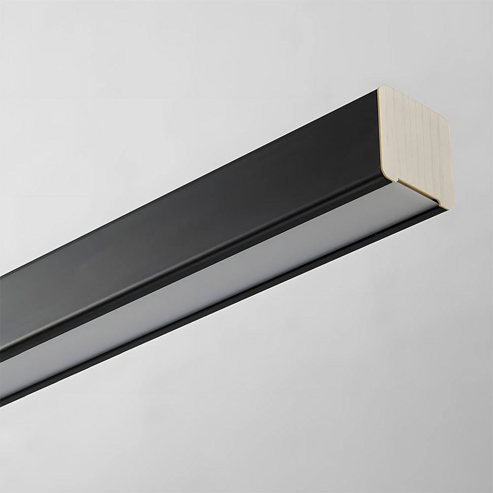 Verumo Linear LED Pendant Lamp In Black Metal For Kitchen Island Or Dining Table