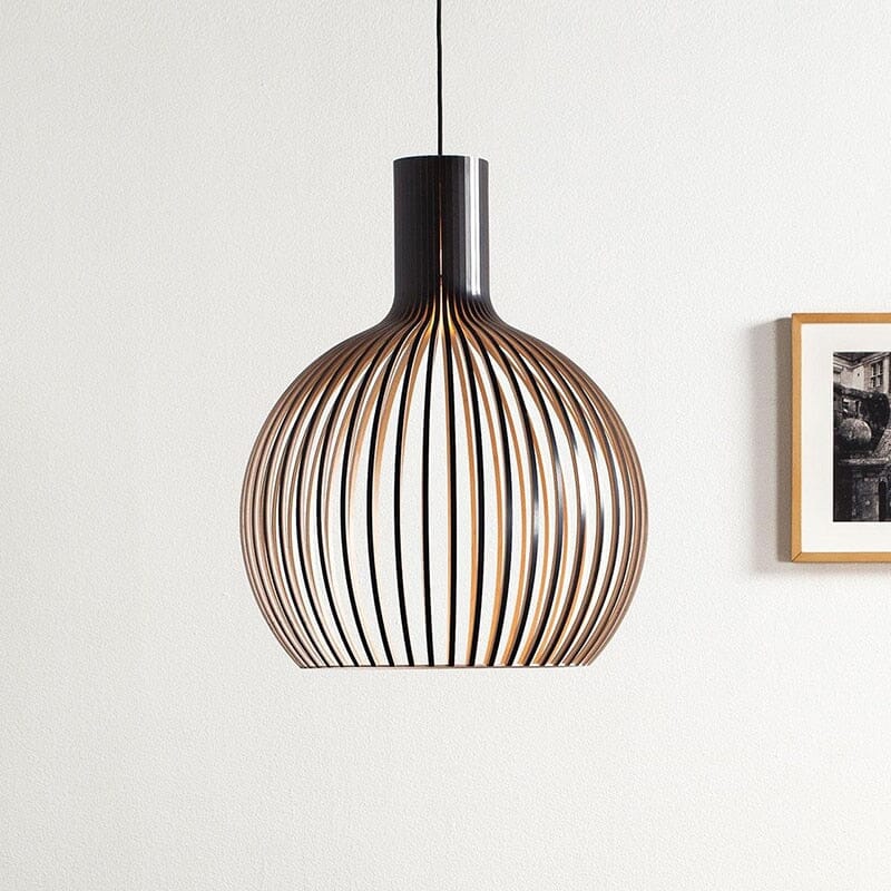 Nordhaven Rustic Light Pendant In Wooden Cage Ceiling Fixture With Adjustable Cord