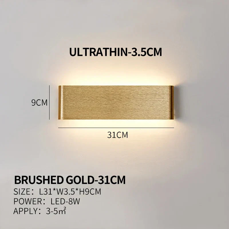 APHRODITE Ultra-Thin Aluminum LED Wall Lamp With Acrylic Shade