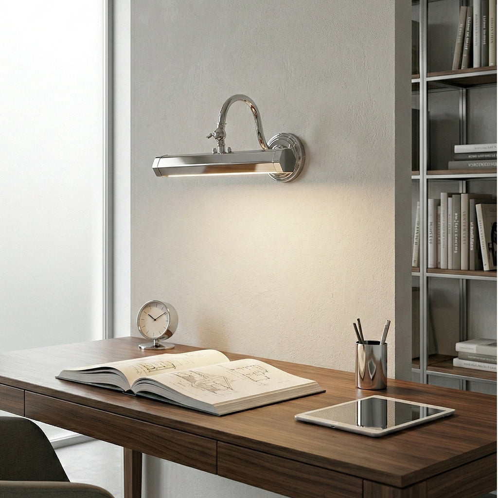 Gooseneck Adjustable Wall Lamp Iron Picture Light With G9 Fitting Chrome Black Copper