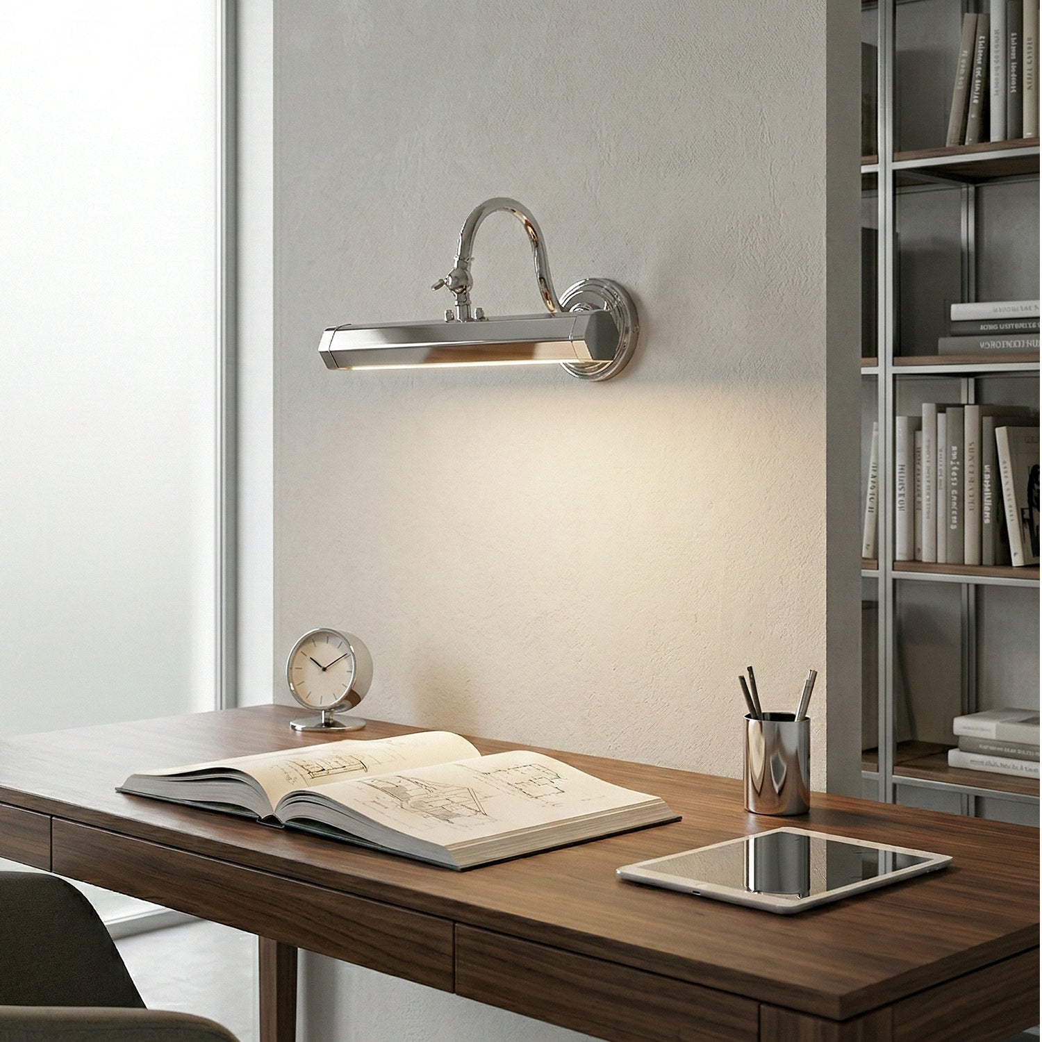 Gooseneck Adjustable Wall Lamp Iron Picture Light With G9 Fitting Chrome Black Copper