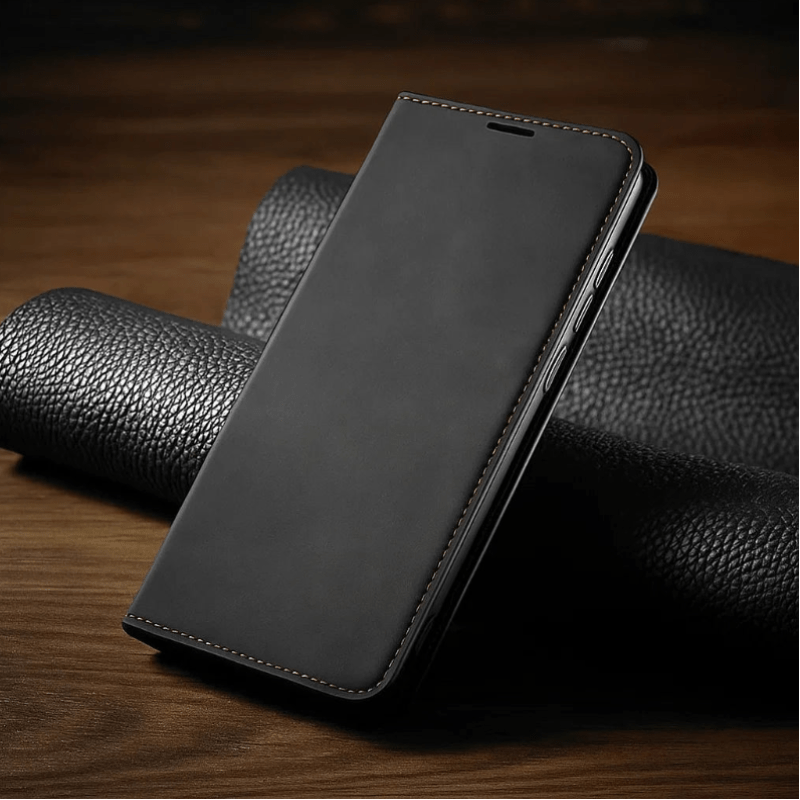 AegisSleek-nahkainen iPhone-kuori — magneettinen varma ote ja ohut profiili