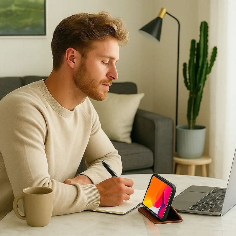 AegisSleek-nahkainen iPhone-kuori — magneettinen varma ote ja ohut profiili