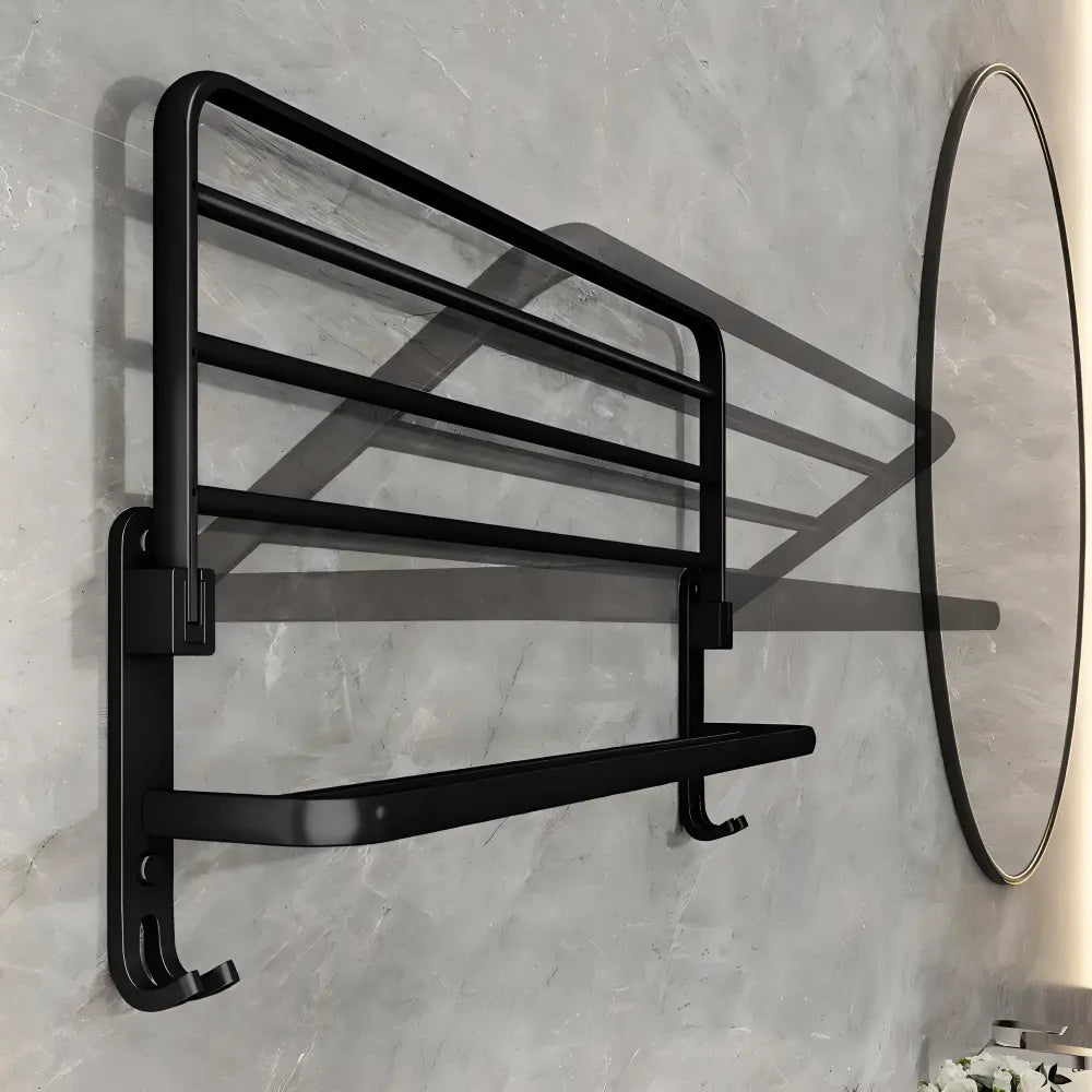 Suport pentru prosoape din aluminiu cu cârlig — uscător cu două bare