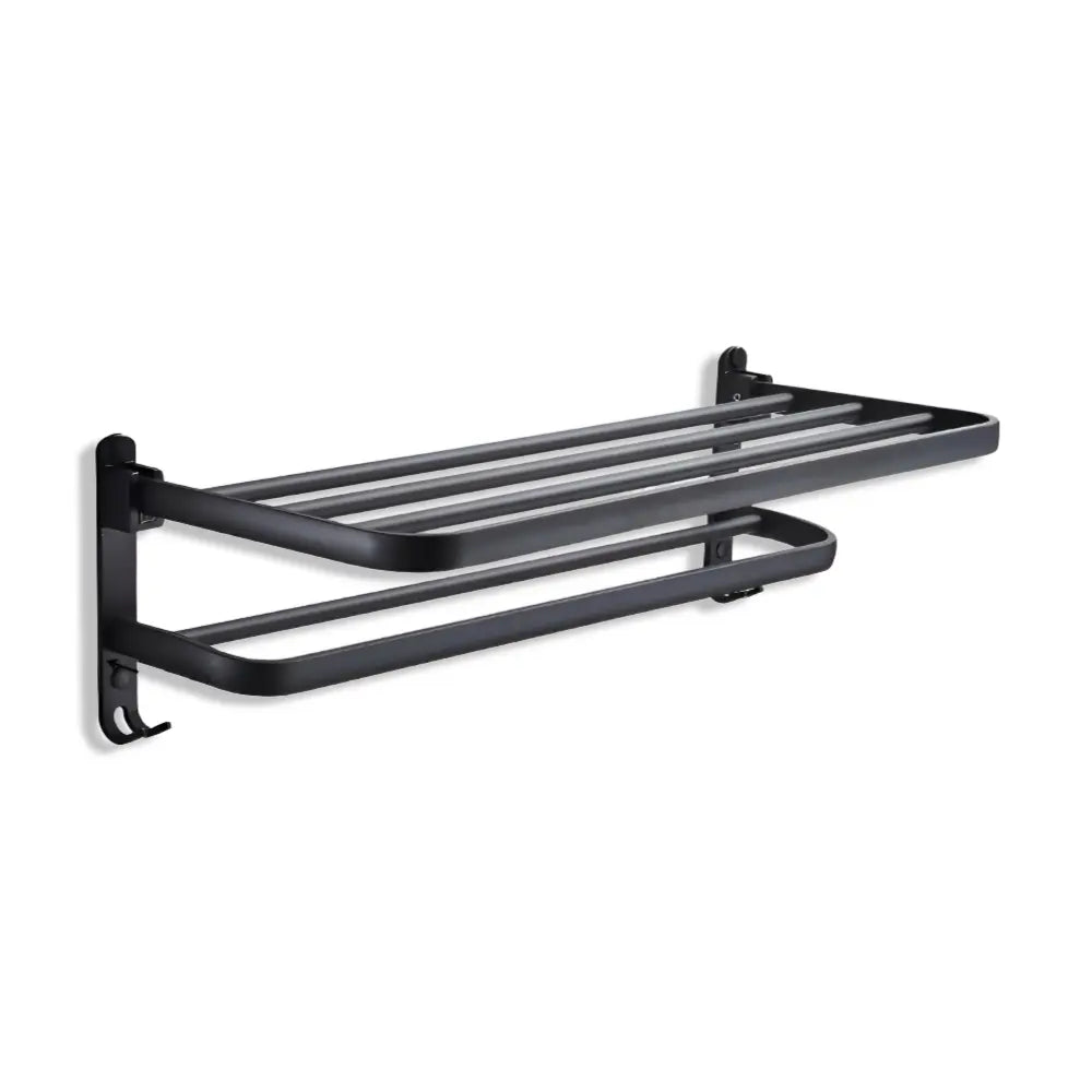 Suport pentru prosoape din aluminiu cu cârlig — uscător cu două bare